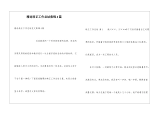 精选转正工作总结集锦4篇