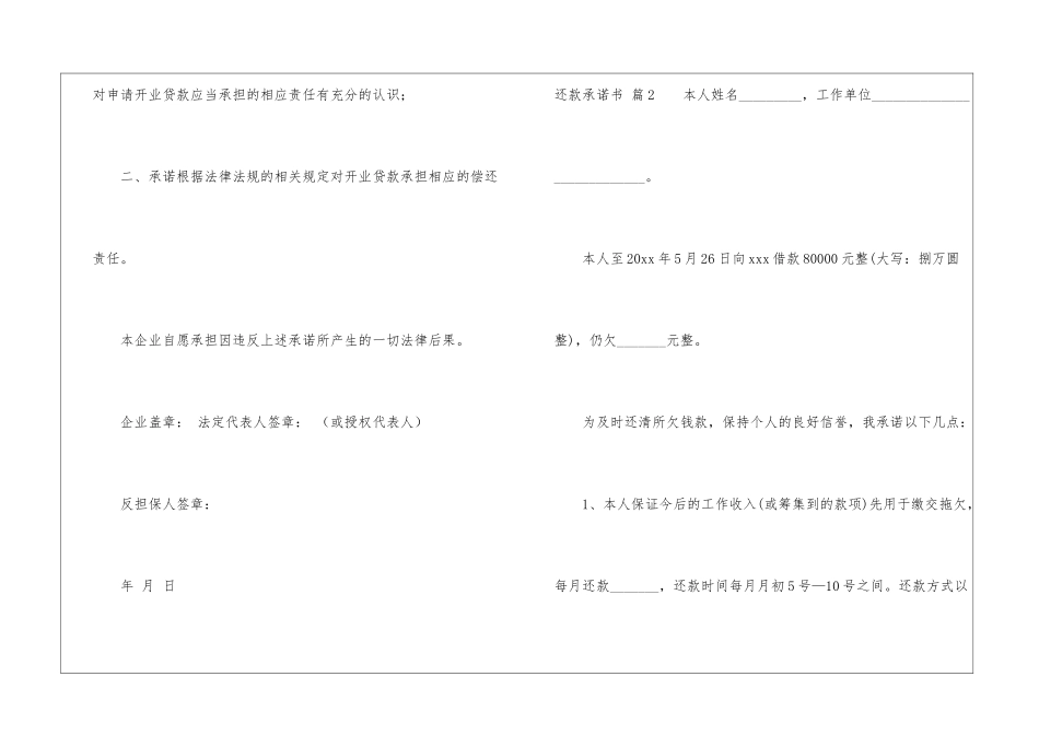 精选还款承诺书模板锦集10篇_第3页
