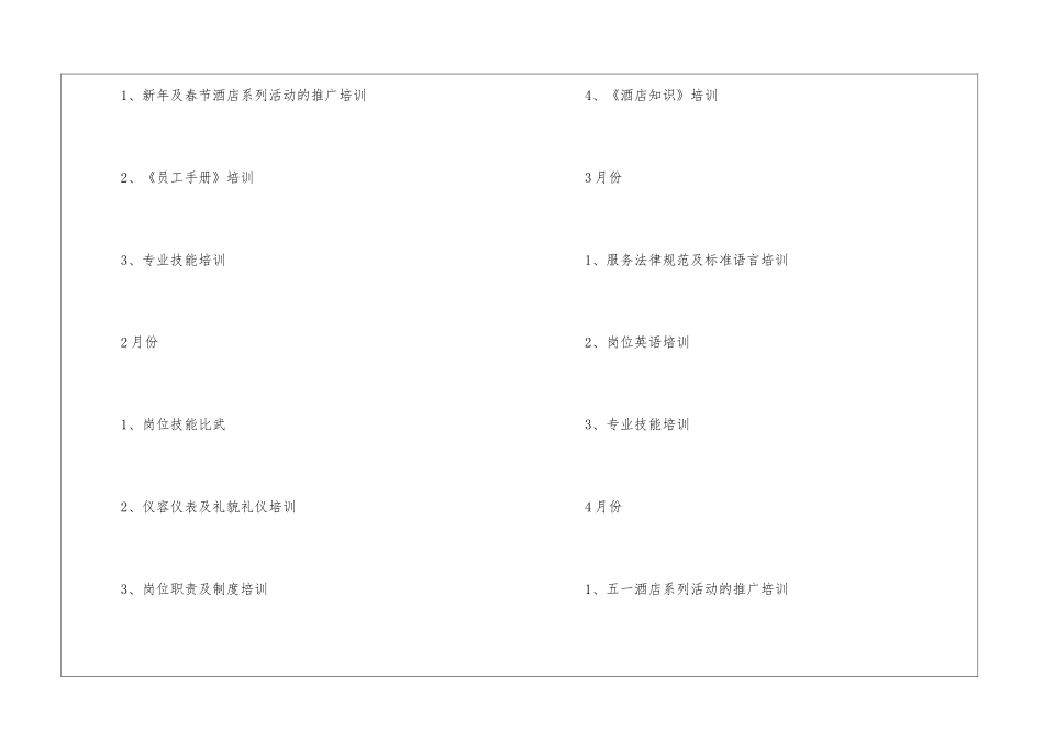 精选酒店工作计划汇总10篇_第2页