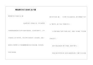 精选银行实习总结汇总六篇