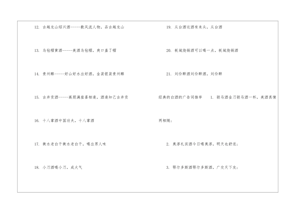 经典的白酒的广告词-食品广告词_第2页
