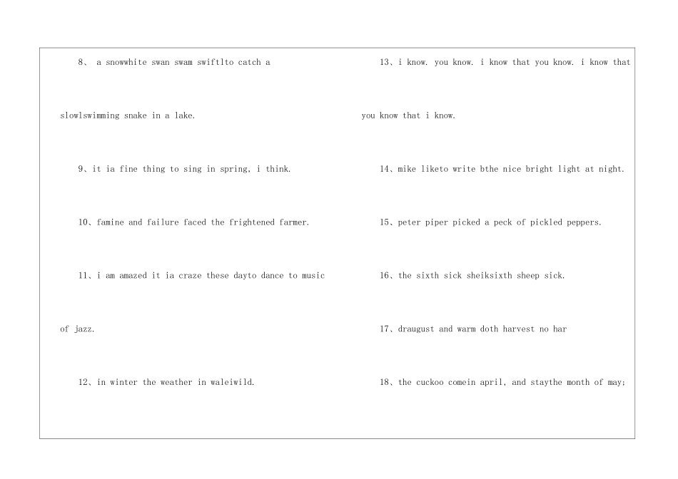 经典简单英语绕口令_第2页