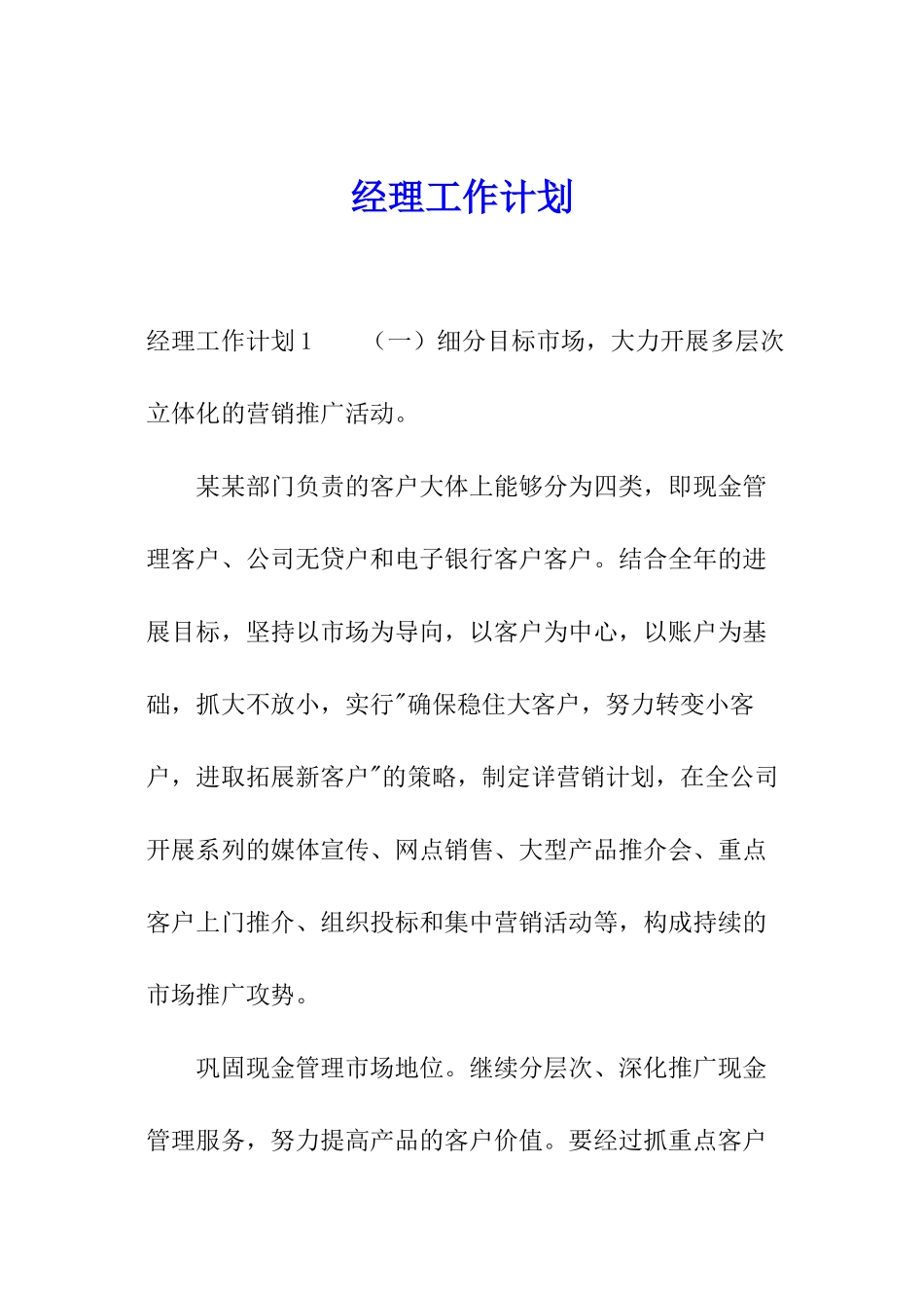 经理工作计划_第1页