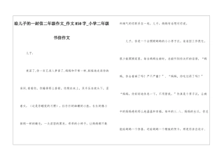 给儿子的一封信二年级作文-作文850字-小学二年级书信作文