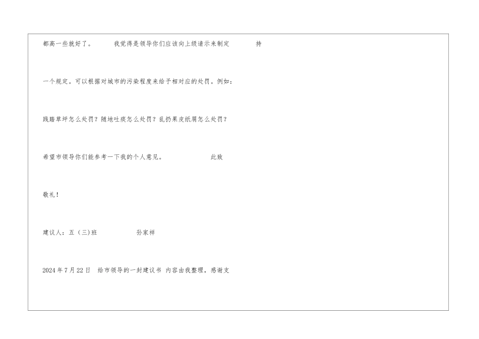 给市领导的一封建议书市长_第2页