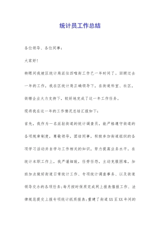 统计员工作总结--