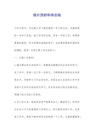 统计员的年终总结-