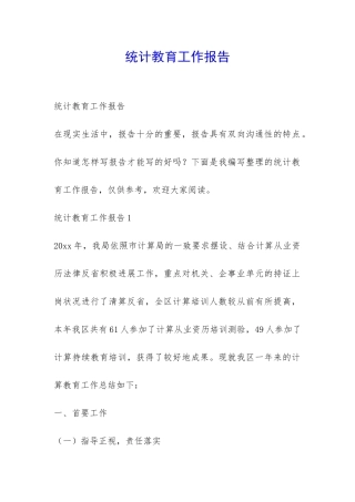 统计教育工作报告-