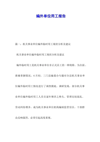 编外单位用工报告