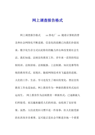 网上调查报告格式