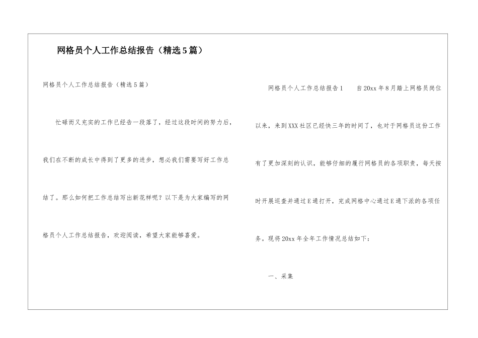 网格员个人工作总结报告_第1页
