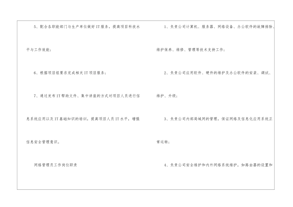 网络管理员工作岗位职责说明-说明书_第3页