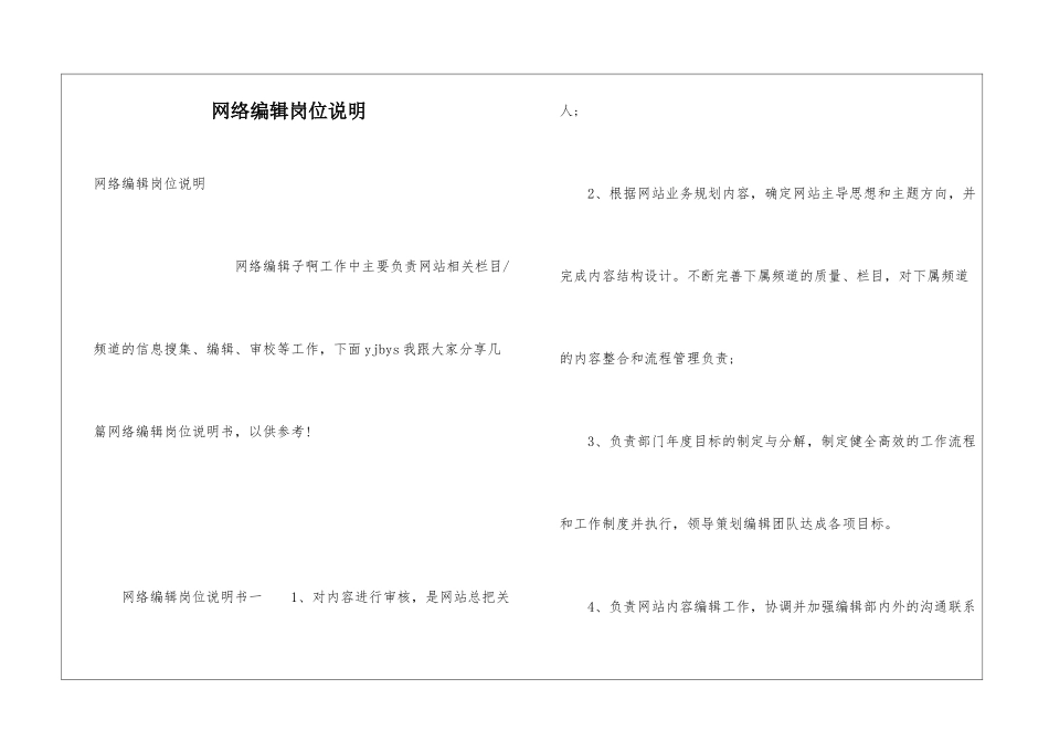 网络编辑岗位说明_第1页
