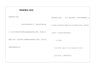 网络营销实习报告