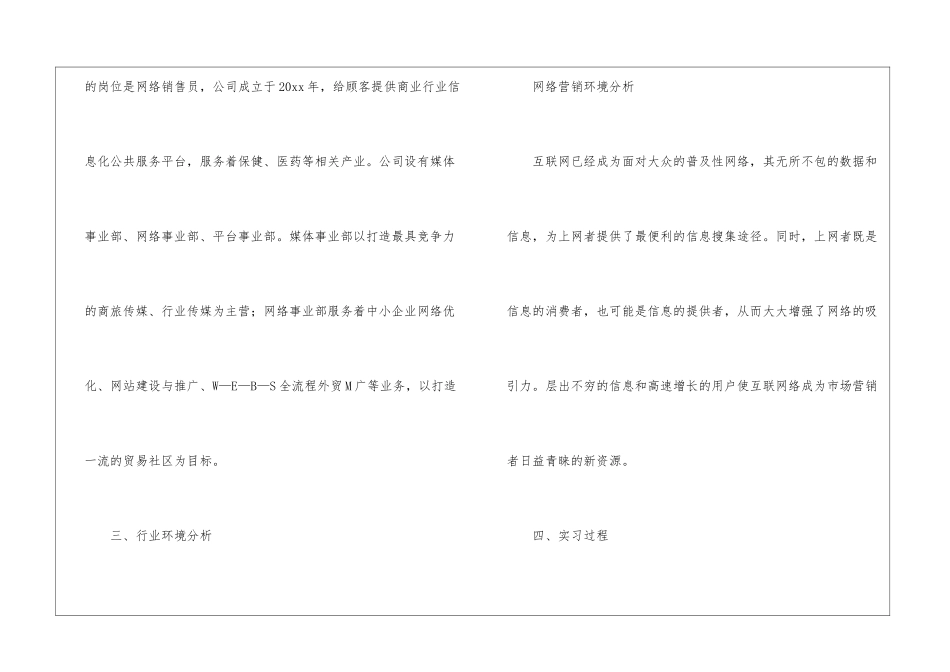 网络销售学生实习报告_第2页