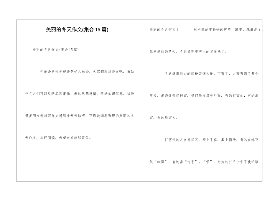 美丽的冬天作文_第1页