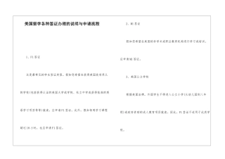 美国留学各种签证办理的说明与申请流程