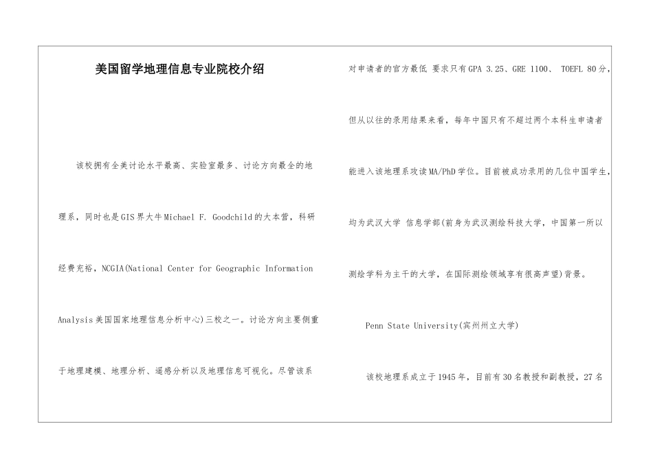 美国留学地理信息专业院校介绍_第1页