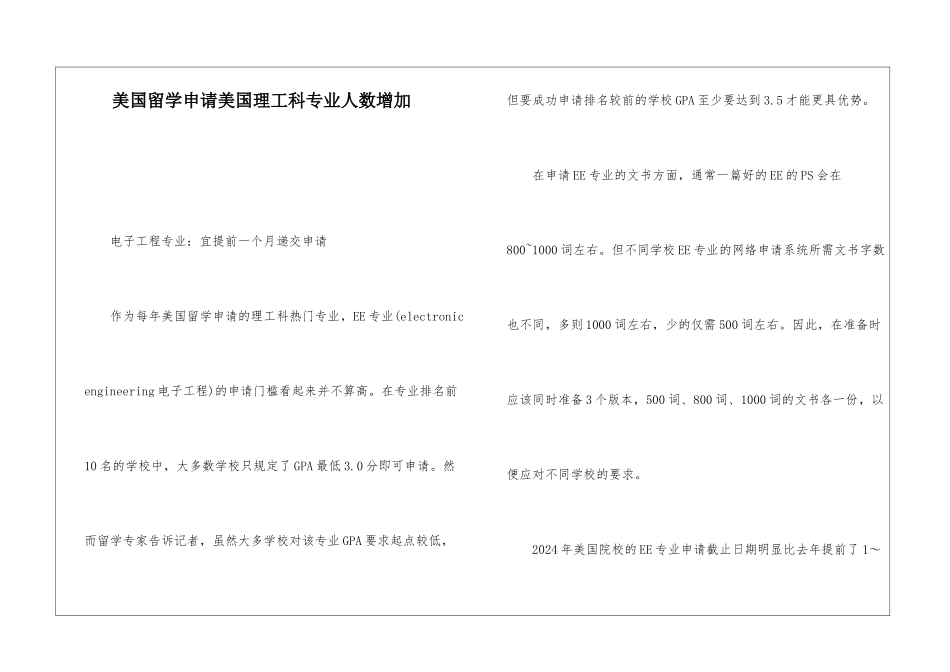 美国留学申请美国理工科专业人数增加_第1页