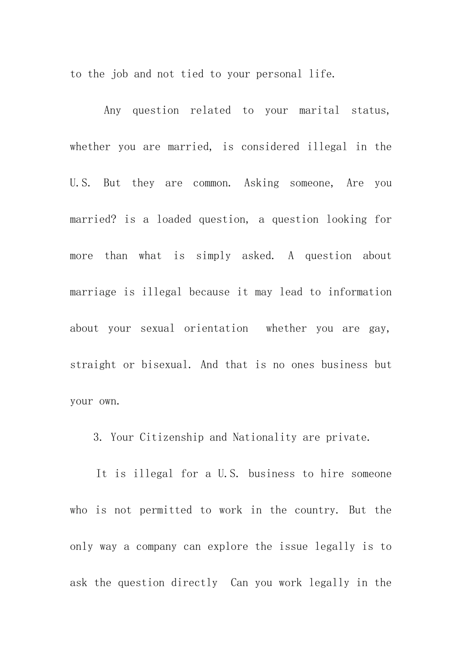 美国非法的面试问题_第3页