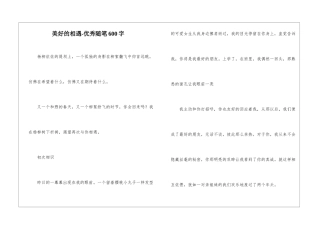 美好的相遇-优秀随笔600字