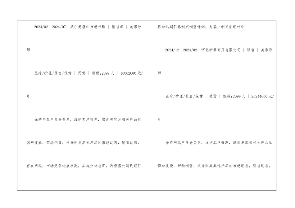 美容师个人简历_第2页