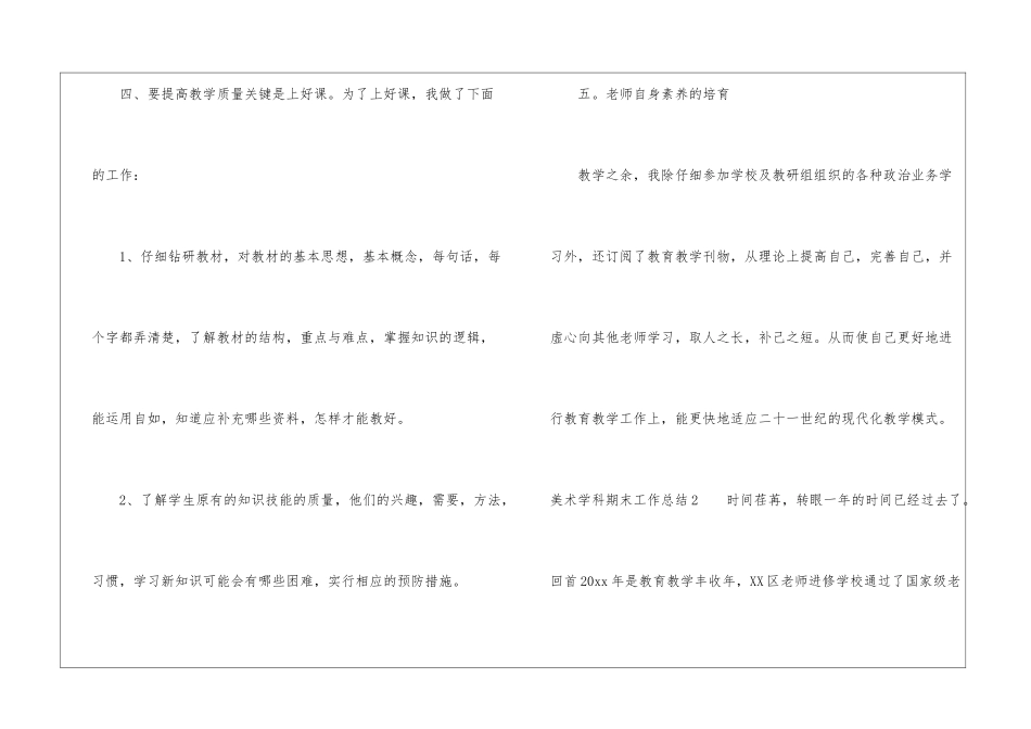 美术学科期末工作总结_第3页