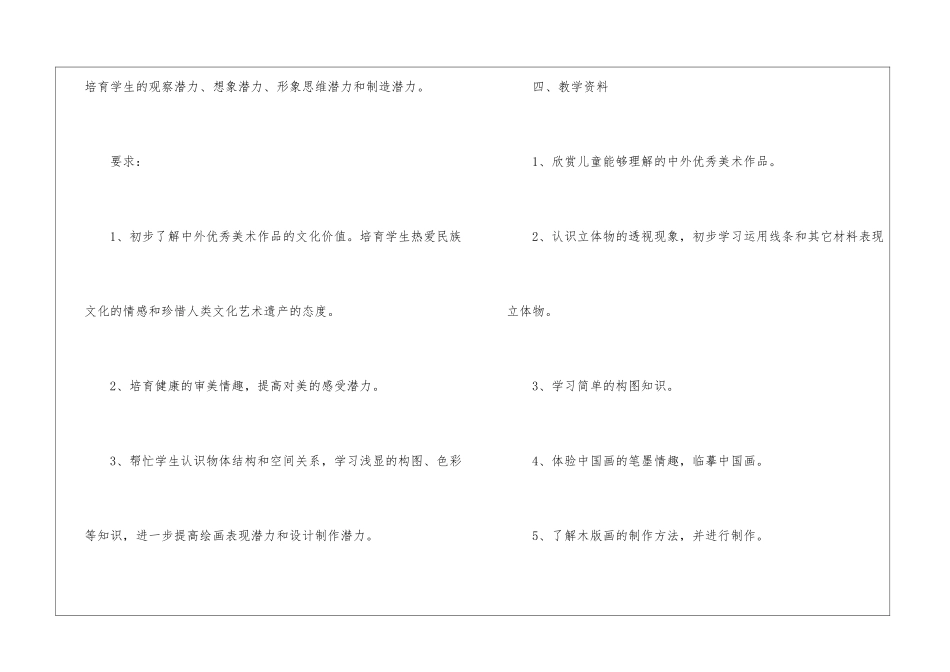 美术教学计划模板汇编八篇_第3页
