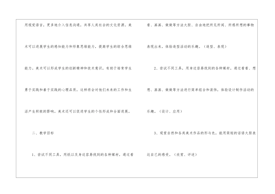 美术教学计划集锦四篇_第2页