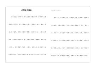 老师实习鉴定