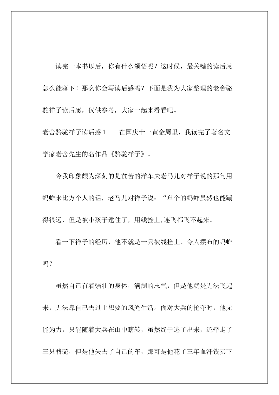 老舍骆驼祥子读后感-_第2页