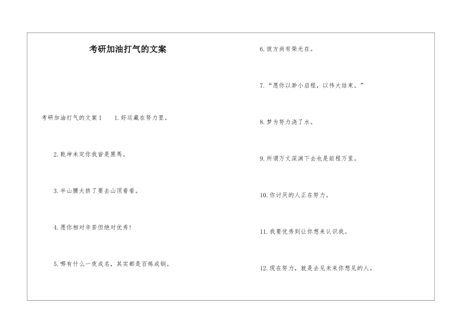考研加油打气的文案_第1页