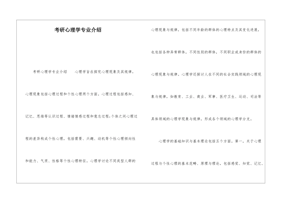 考研心理学专业介绍_第1页
