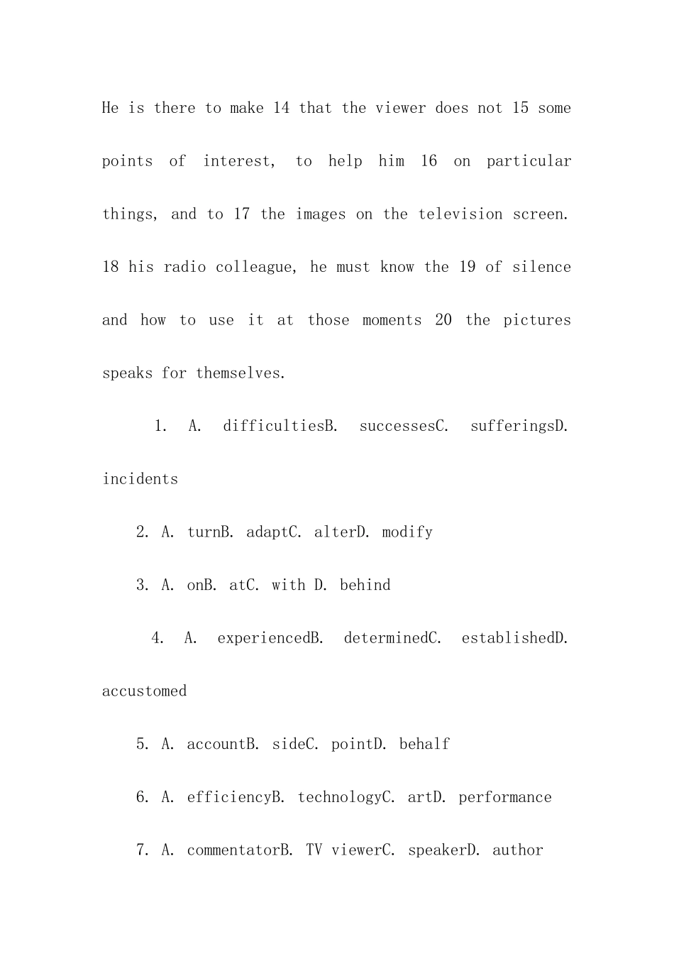 考研英语完型填空练习题_第2页