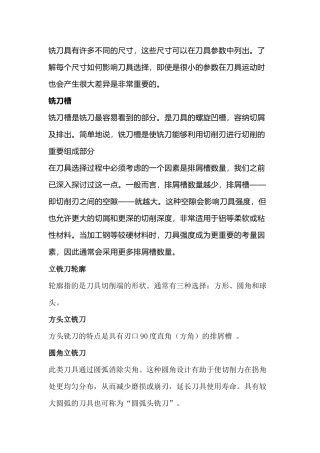 铣刀的切削刃解析