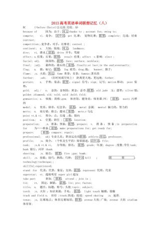 2013高考英语单词联想记忆（八）