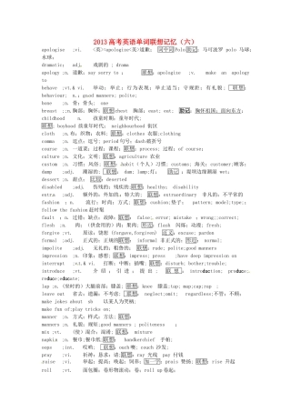 2013高考英语单词联想记忆（六）