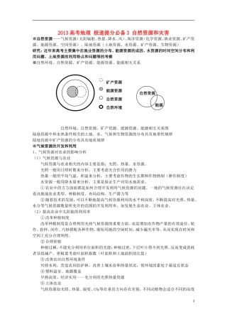 2013高考地理 极速提分必备3 自然资源和灾害