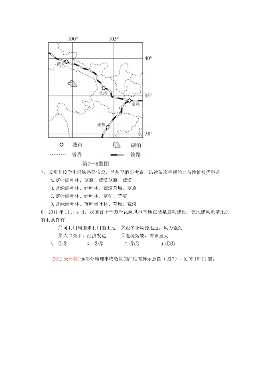 2013高考地理二轮复习精品资料专题06 自然地理环境的整体性与差异性教学案（学生版）_第2页