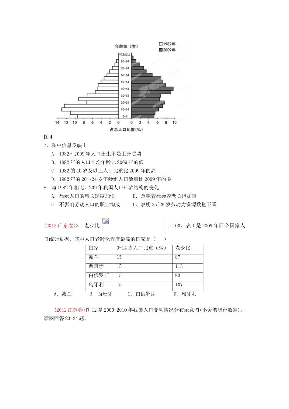 2013高考地理二轮复习精品资料专题07 人口教学案（学生版）_第2页