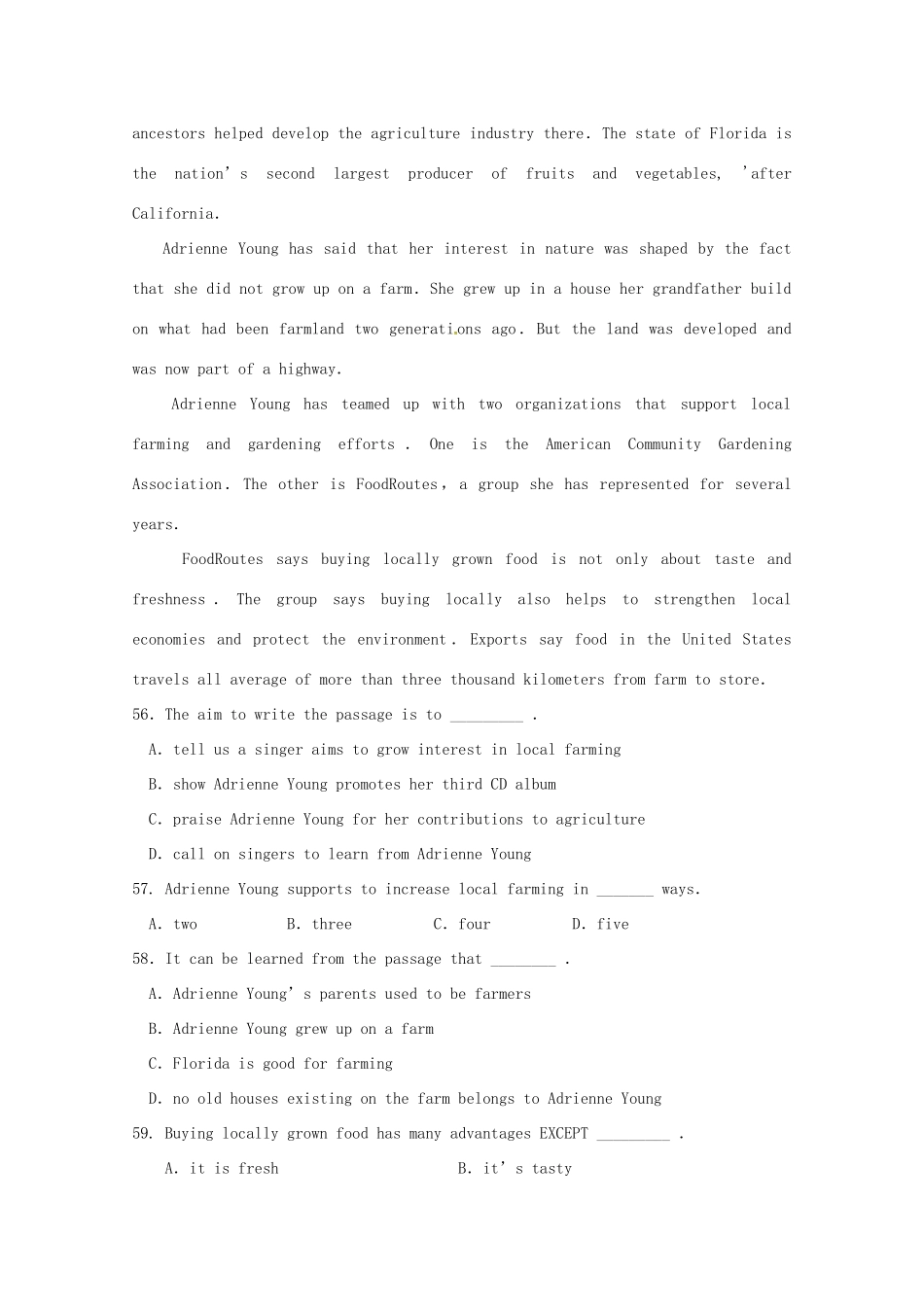 2013高考英语二轮复习讲义 阅读理解及训练18 _第3页