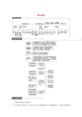 2013高考历史大一轮复习 第八单元单元总结学案 新人教版必修2