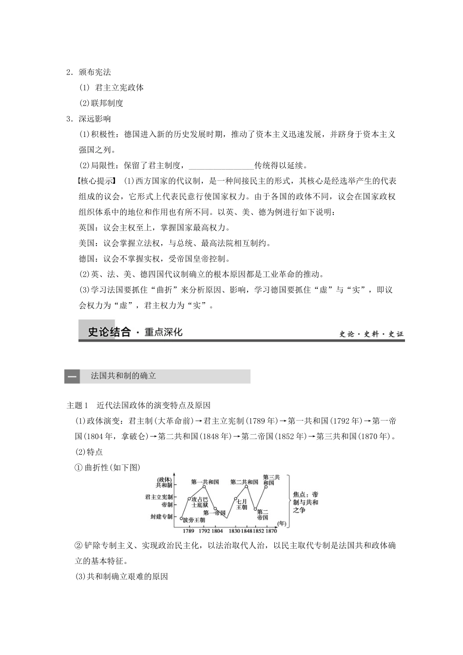 2013高考历史大一轮复习 第二单元第5讲 资本主义政治制度在欧洲大陆的扩展学案 新人教版必修1_第2页