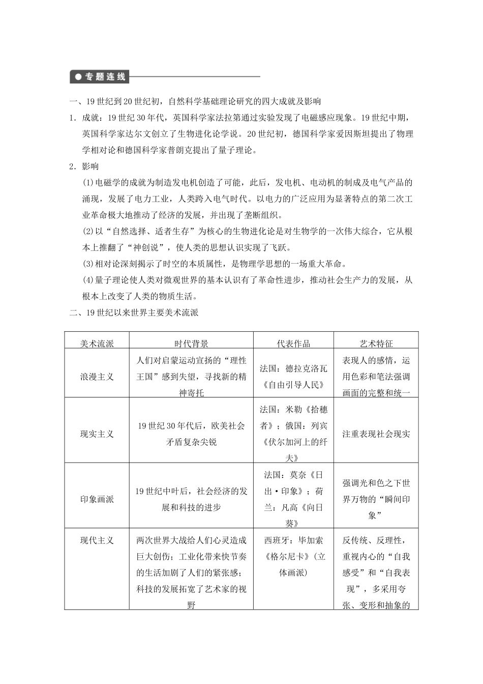 2013高考历史大一轮复习 第十五单元单元总结学案 新人教版必修3_第3页