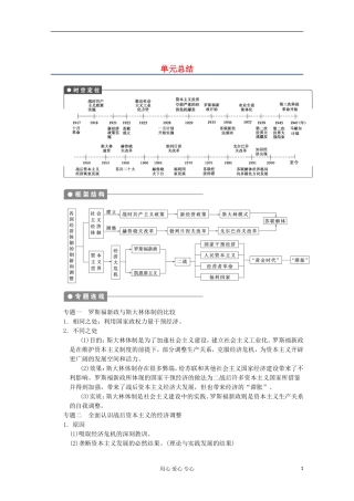 2013高考历史一轮复习研析教案 第11单元 单元总结 岳麓版必修2