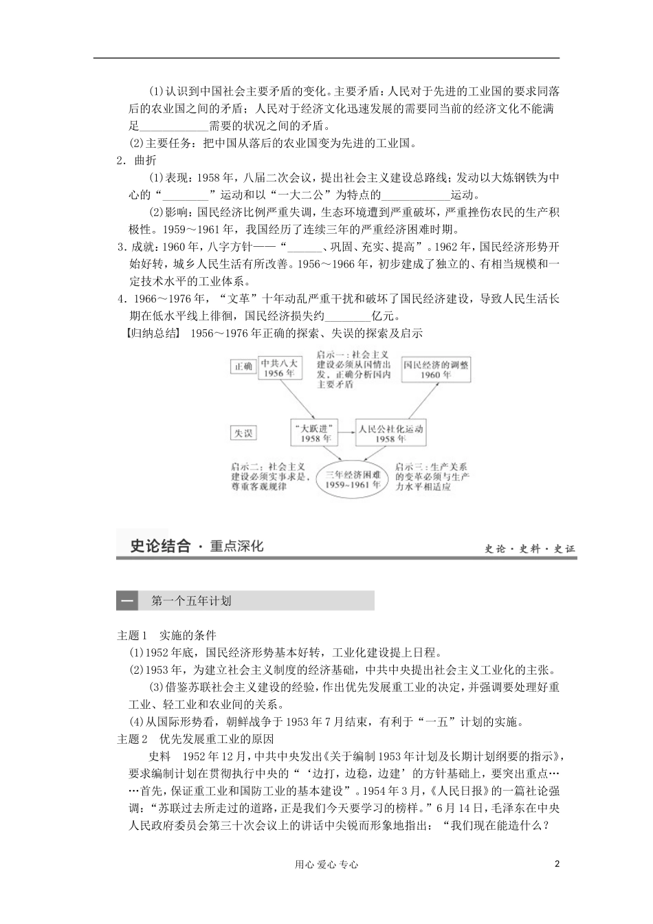 2013高考历史一轮复习研析教案 第12单元 第24讲 《中国社会主义经济建设的曲折发展》岳麓版必修2_第2页