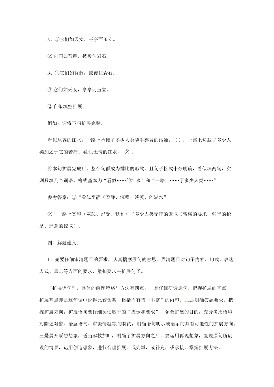 2013高考语文 基础终极突破 扩展语句答题技巧素材_第3页