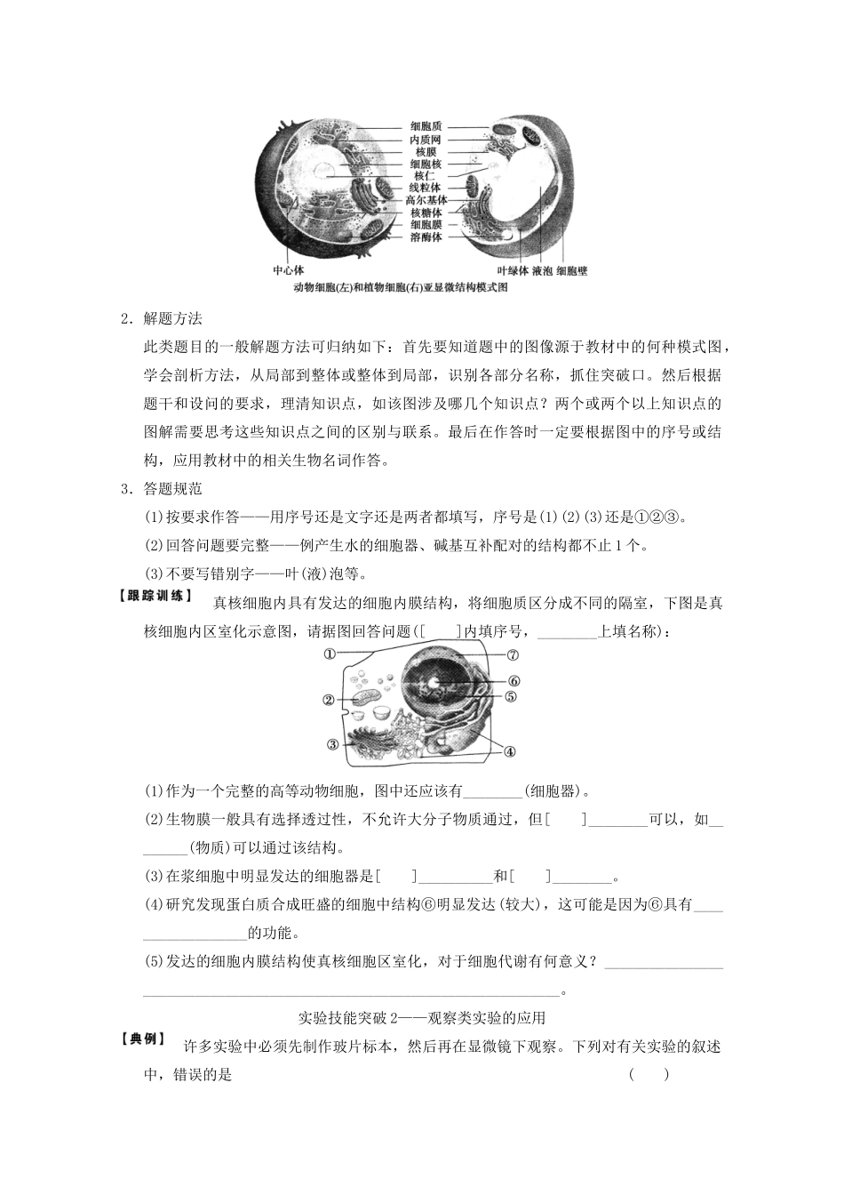 2013高考生物一轮复习 第二单元 考能专项突破教案_第3页