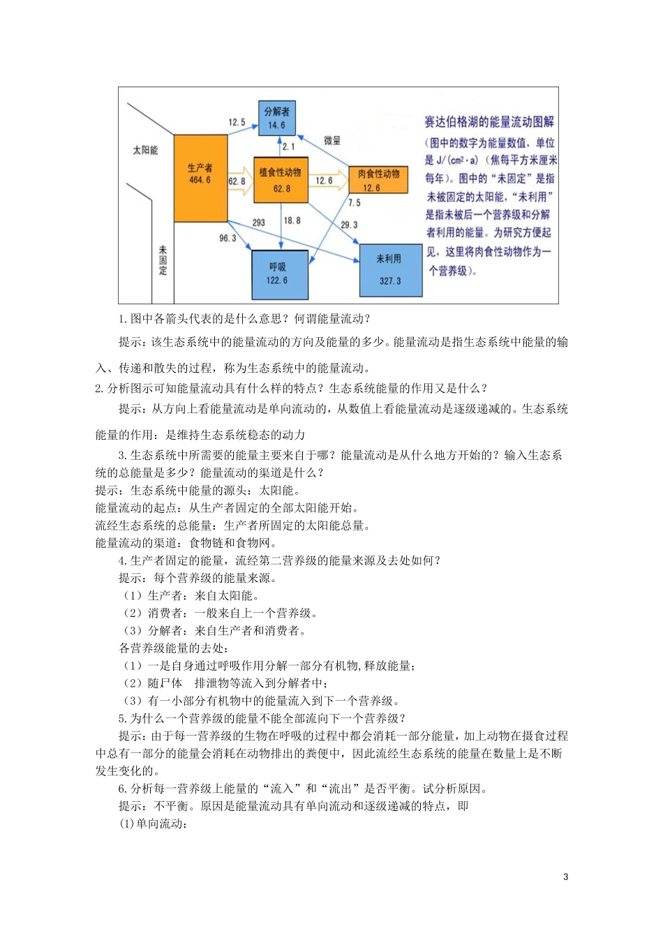 2014-2015学年高中生物 4.2.1 生态系统中能量的流动同步导学案 苏教版必修3_第3页