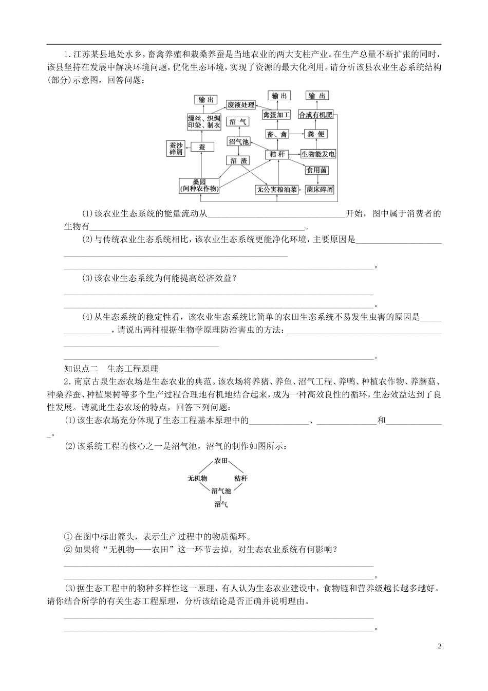 2013高中生物 专题五 生态工程精品学案 新人教版选修3_第2页